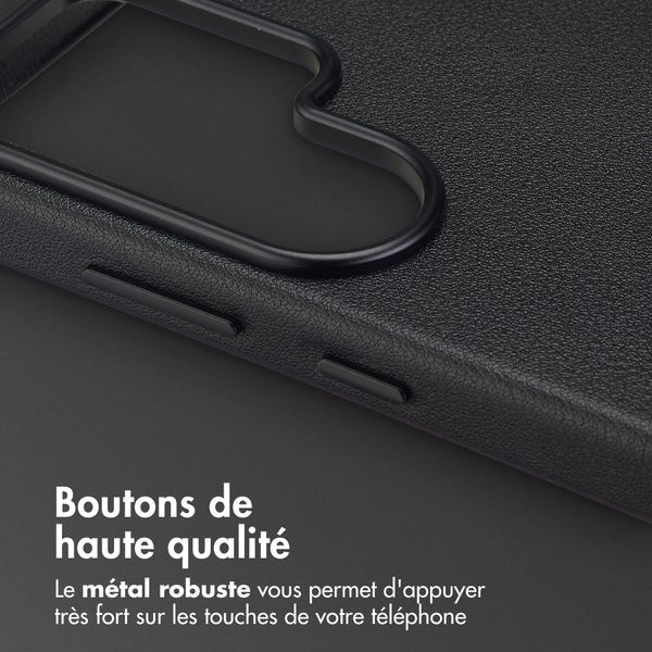 Accezz Coque arrière en cuir avec MagSafe Samsung Galaxy S26 Ultra - Onyx Black