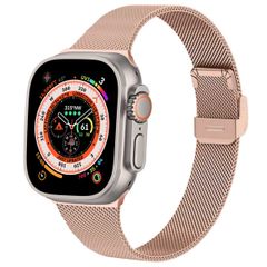 imoshion Bracelet pliant Milanese Apple Watch Series 1-10 / SE / Ultra (2) - 42/44/45/46/49 mm - Rose Dorée