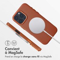 Accezz Coque arrière en cuir avec MagSafe iPhone 16 Pro Max - Sienna Brown