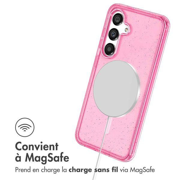 imoshion Coque Pailletée avec MagSafe Samsung Galaxy S24 - Paillettes Rose