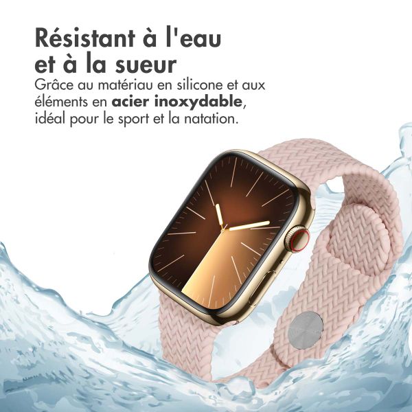imoshion Bracelet tressé en silicone Apple Watch Series 1 t/m 9 / SE (38/40/41 mm) | Series 10 / 11 (42 mm) - Rose