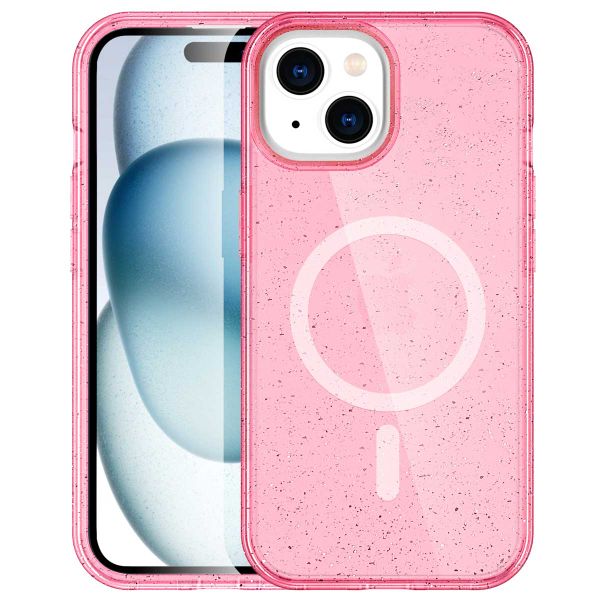 imoshion Coque Pailletée avec MagSafe Apple iPhone 15 - Paillettes Rose