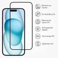 Accezz Protection d'écran en verre trempé avec applicateur iPhone 15 Plus - Transparent