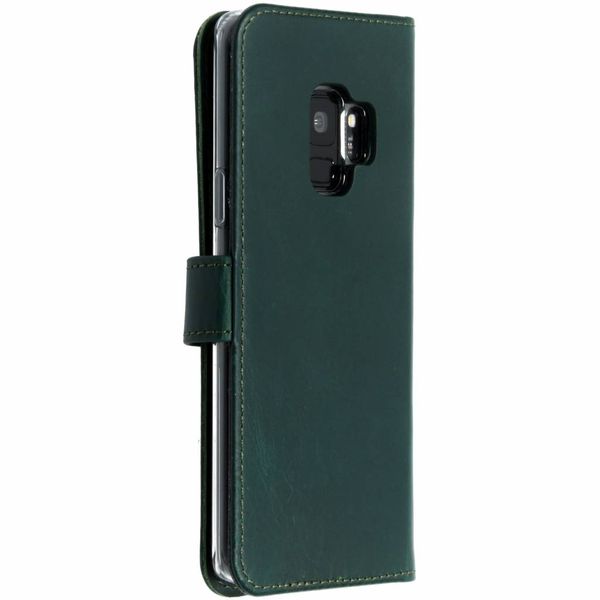 Selencia Étui portefeuille en cuir véritable Samsung Galaxy S9 - Vert