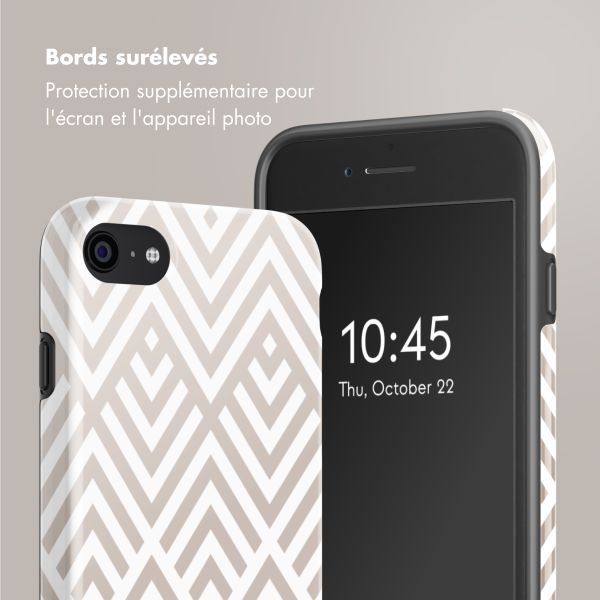 Selencia Coque arrière Vivid Tough iPhone SE (2022 / 2020) / 8 / 7 - Beige Zigzag