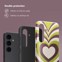 Selencia Coque arrière Vivid Samsung Galaxy S24 - Double Hearts Plum Fern