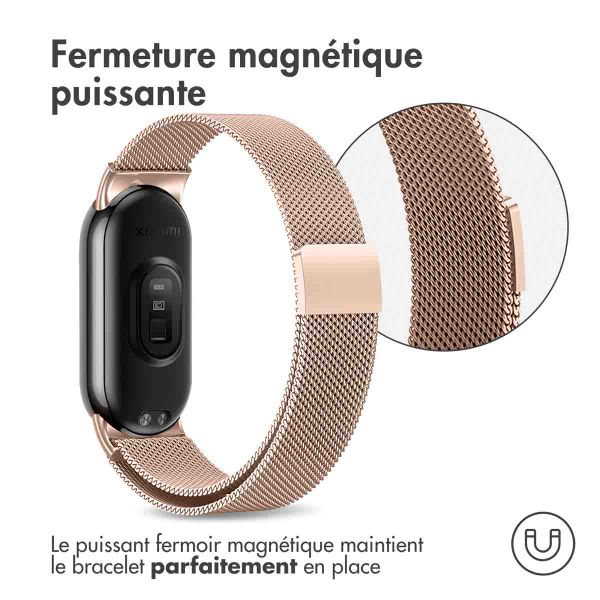 imoshion Bracelet magnétique milanais Xiaomi Smart Band 8 / 9 - Rose Dorée