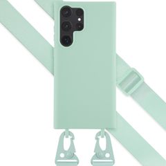 Selencia Coque silicone avec cordon amovible Samsung Galaxy S23 Ultra - Turquoise