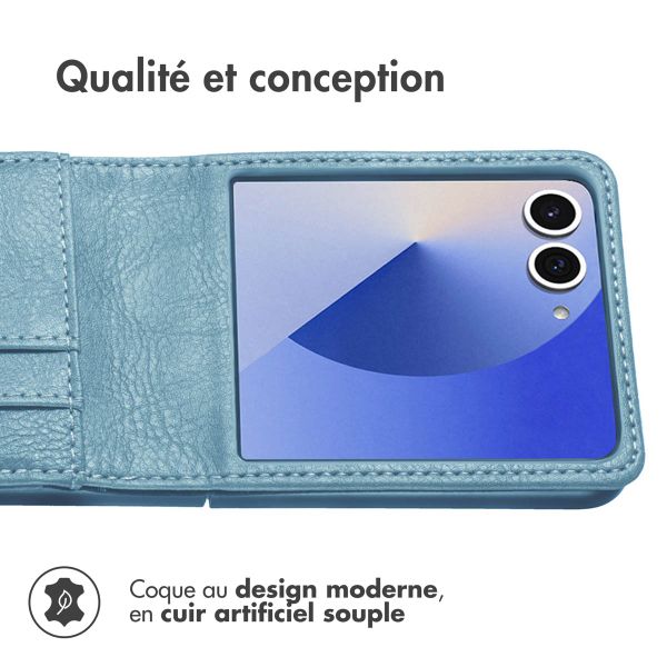 imoshion Étui de télephone portefeuille Luxe Samsung Galaxy Z Flip 7 - Bleu clair