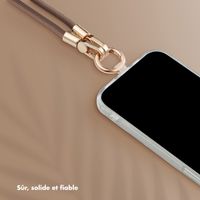 Selencia Ensemble de cordons pour téléphone avec perles et coquillages - Mocha Brown