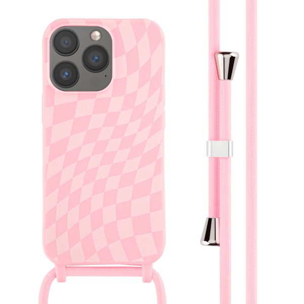 imoshion Coque design en silicone avec cordon iPhone 13 Pro - Retro Pink