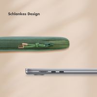 Selencia Pochette ordinateur Corduroy 15-16 pouces - Sage Green