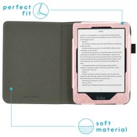 imoshion Étui de liseuse portefeuille en cuir végan Kobo Clara HD - Rose Doré