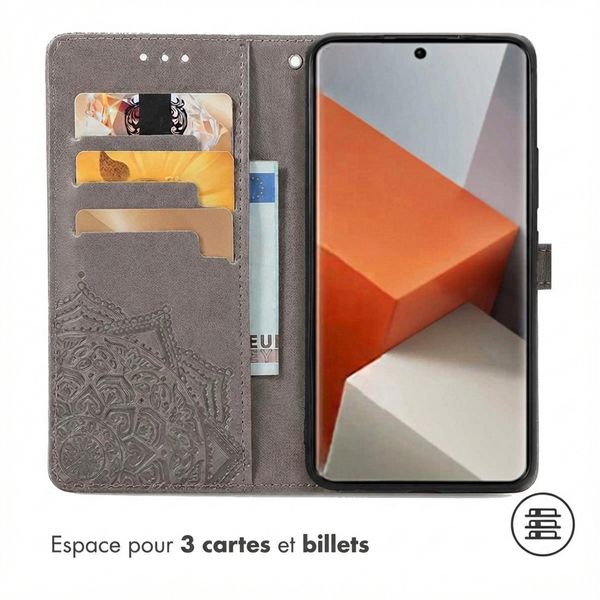 imoshion Etui de télephone Mandala Xiaomi Redmi Note 13 Pro Plus (5G) - Gris