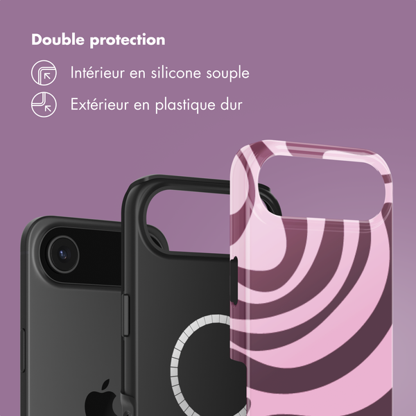 Selencia Coque arrière Vivid avec MagSafe Apple iPhone Air - Wavy Swirl Pink Plum