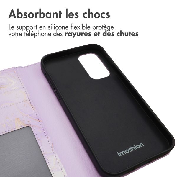 imoshion Étui de télephone portefeuille Design Samsung Galaxy A33 - Purple Marble