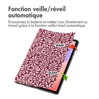 imoshion Coque tablette Design Trifold Samsung Galaxy Tab S9 11.0 pouces / Tab S10 FE / S9 FE 10.9 pouces - Bloom Love Blush