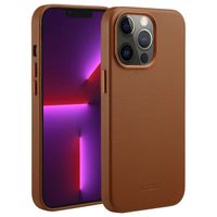 Accezz Coque arrière en cuir avec MagSafe Apple iPhone 13 Pro - Sienna Brown