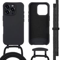 imoshion Coque arrière Color avec cordon amovible et MagSafe Apple iPhone 16 Pro Max - Noir