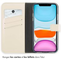 Selencia Étui portefeuille en cuir véritable Apple iPhone 11 - Greige