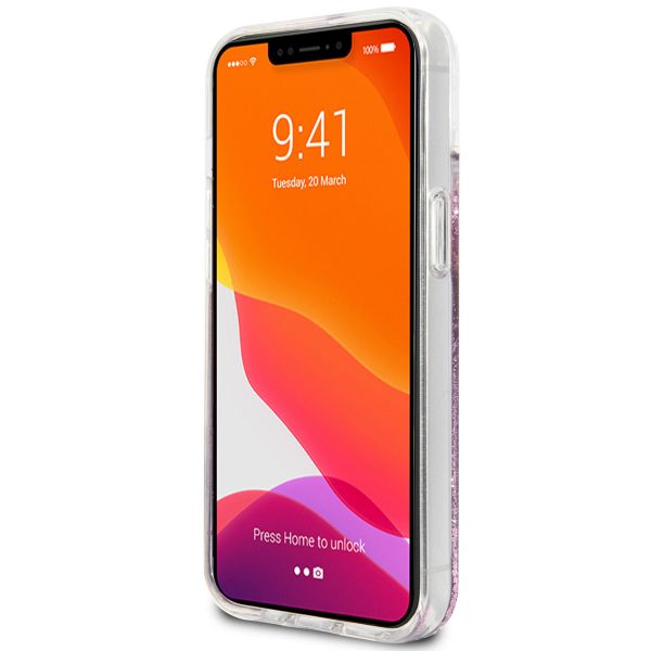 Guess Coque 4G Logo Liquid Glitter Apple iPhone 13 - Rose