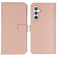 Selencia Étui portefeuille en cuir véritable Samsung Galaxy A54 (5G) - Rose
