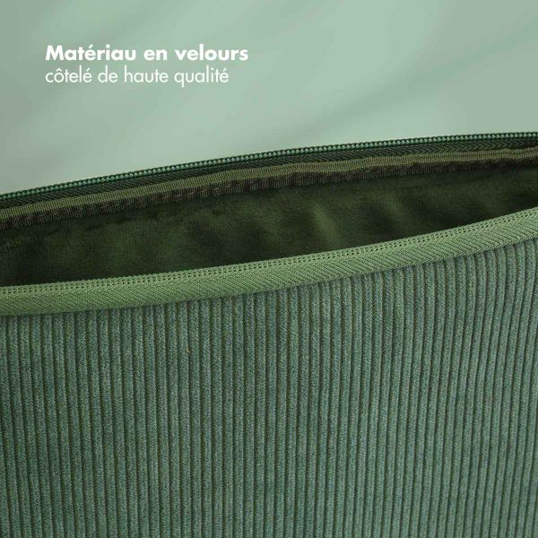 Selencia Pochette ordinateur Corduroy 15-16 pouces - Sage Green