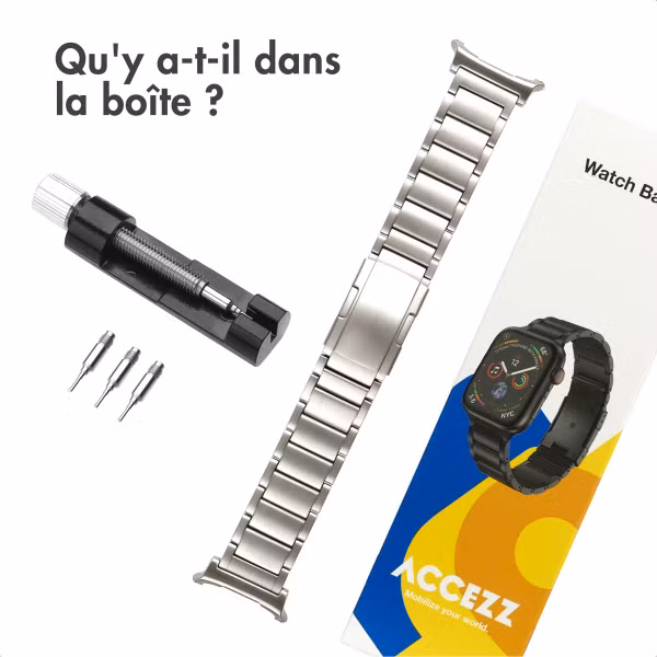Accezz Bracelet en acier Titane mat Samsung Galaxy Watch Ultra (2024/2025) - Argent
