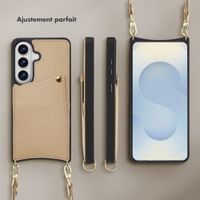 Selencia Coque de télephone Nova avec cordon et porte-cartes Samsung Galaxy S26 - Beige