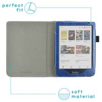 imoshion Étui de liseuse portefeuille en cuir végan Kobo Clara Colour / BW - Bleu foncé