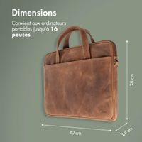 Accezz Leather Sac ordinateur 16 pouces - Cognac