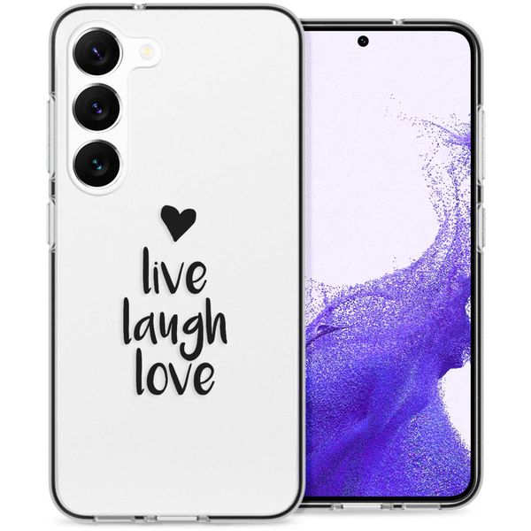 imoshion Coque Design Samsung Galaxy S23 - Live Laugh Love - Noir