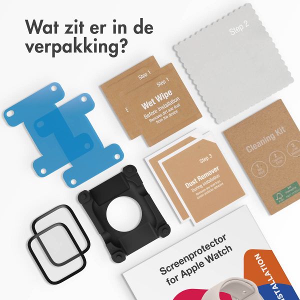 Accezz 2x Protecteur d'écran avec applicateur pour Apple Watch Series 4-6 / SE - 40 mm
