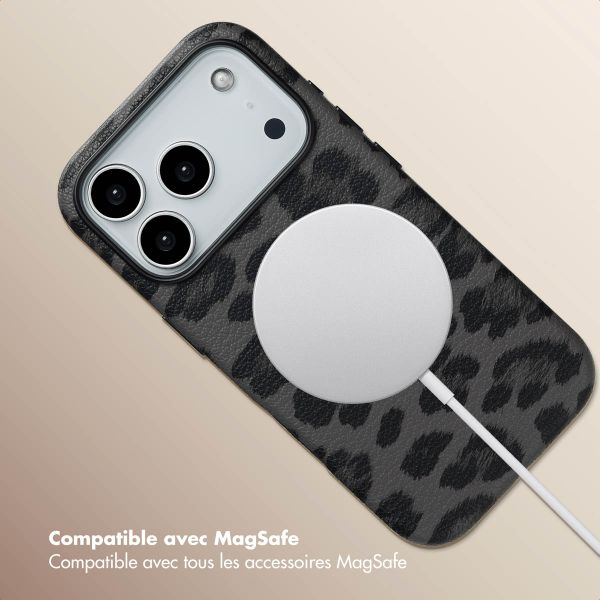 Selencia Coque Sabi imprimé panthère avec MagSafe Apple iPhone 17 Pro - Midnight Black