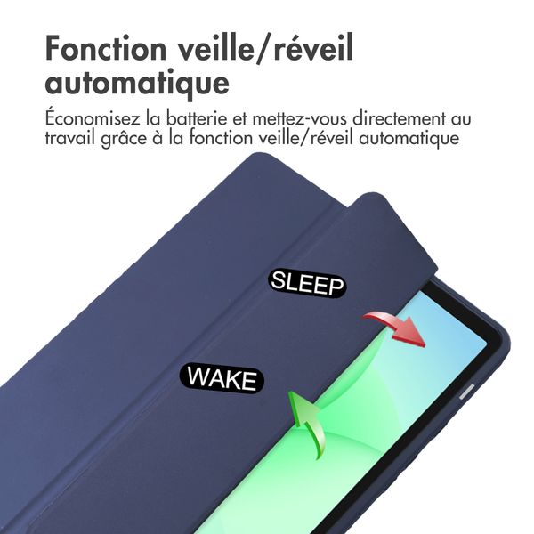 imoshion Coque tablette rigide Trifold Samsung Galaxy Tab A11 Plus - Bleu foncé