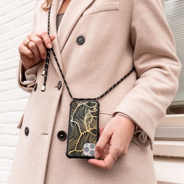 imoshion Coque Design avec cordon Samsung Galaxy A72 - Golden Leaves