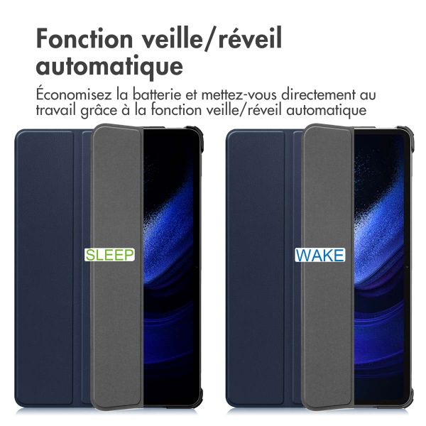 imoshion Coque tablette Trifold Xiaomi Pad 6 / 6 Pro - Bleu foncé