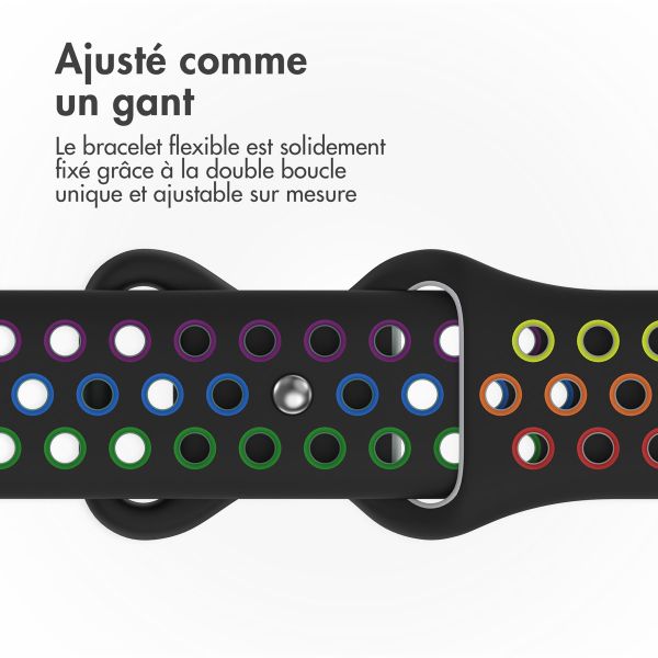 imoshion Bracelet sport⁺ Apple Watch Series 1 á 9 / SE (38/40/41 mm) | Series 10 / 11 (42 mm) - Taille M/L - Black Rainbow