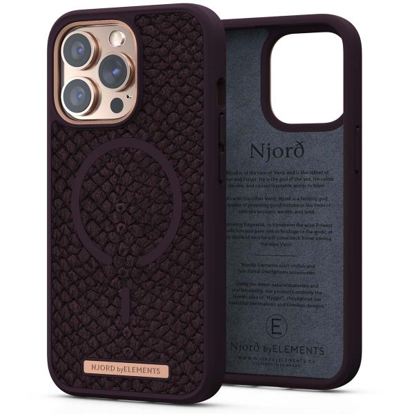 Njorð Collections Coque Salmon Leather MagSafe iPhone 13 Pro - Rust