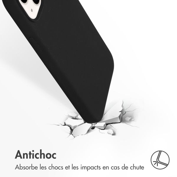 Accezz Coque Liquid Silicone avec MagSafe Apple iPhone 14 Plus - Noir