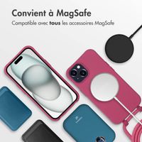 imoshion Coque arrière Color avec cordon amovible et MagSafe Apple iPhone 15 - Raspberry