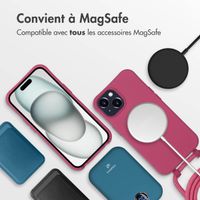 imoshion Coque de couleur avec cordon amovible MagSafe iPhone 15 - Raspberry