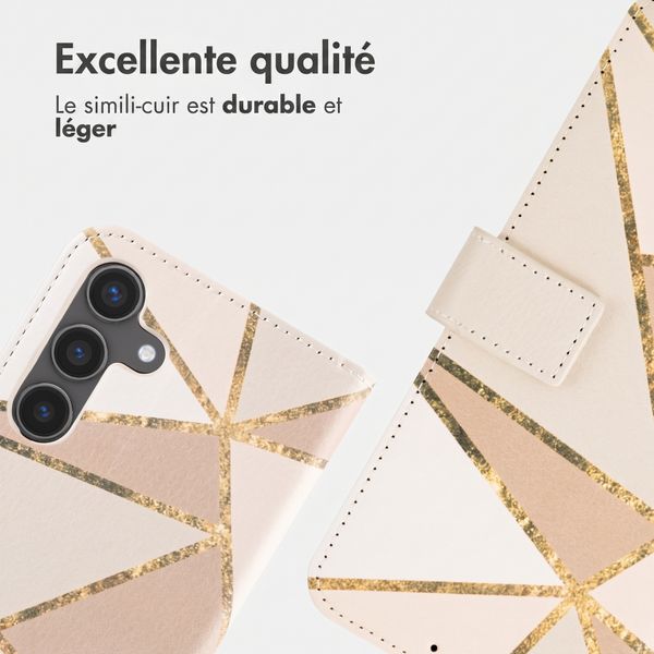 imoshion Étui de télephone portefeuille Design Samsung Galaxy S24 - Beige Graphic