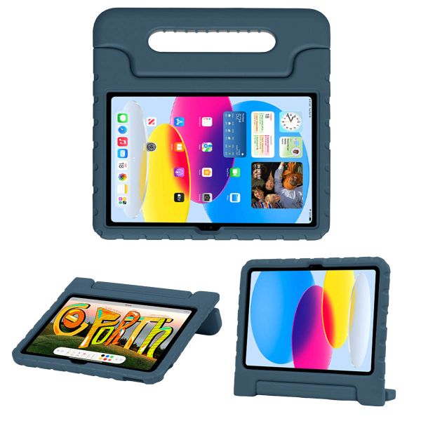 imoshion Coque kidsproof avec poignée iPad 10 (2022) 10.9 pouces - Bleu foncé