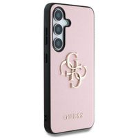Guess Coque 4G Metal Logo Saffiano Samsung Galaxy S25 Plus - Rose