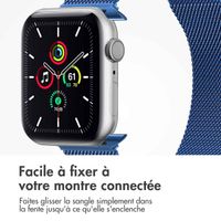 imoshion Bracelet magnétique milanais Apple Watch Series 1 - 11 / SE / Ultra (44/45/46/49 mm) - Taille M - Bleu