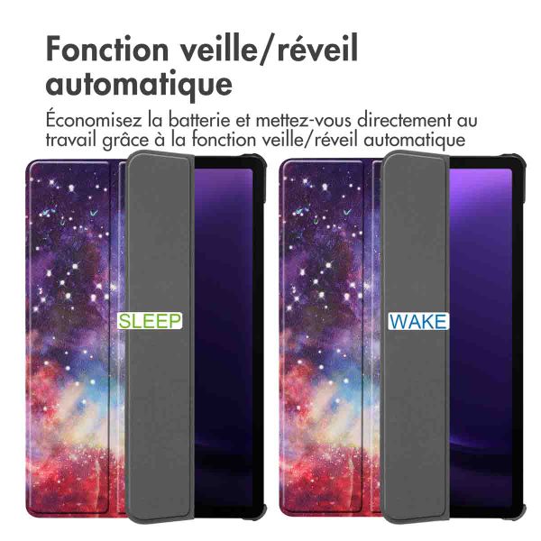 imoshion Coque tablette Design Trifold Samsung Galaxy Tab S9 11.0 pouces / Tab S10 FE / S9 FE 10.9 pouces - Space