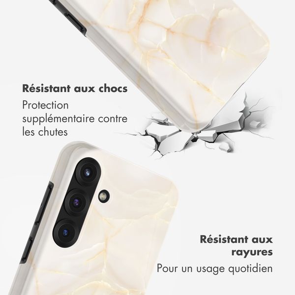 Selencia Coque arrière Vivid avec MagSafe Samsung Galaxy S25 - Golden Beige Marble