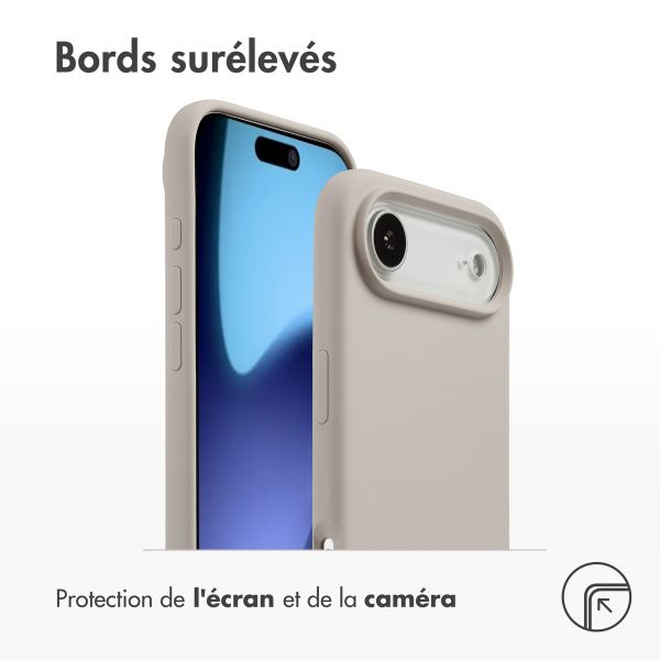 Accezz Coque Liquid Silicone avec MagSafe Apple iPhone Air - Stone