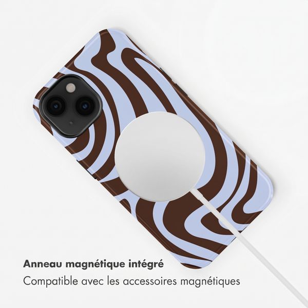 Selencia Coque arrière Vivid avec MagSafe Apple iPhone 14 - Dream Swirl Chocolate